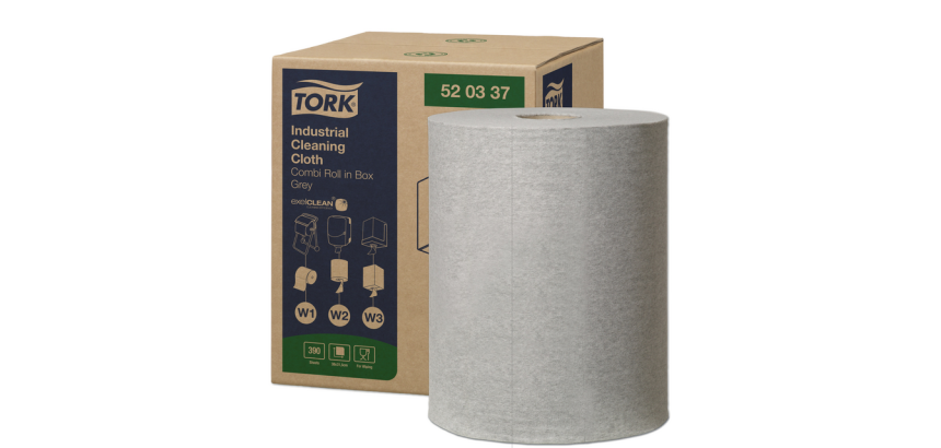 Reinigingsdoek Tork W1-W2-W3 Premium Industrial 1-laags 390 vel grijs 520337