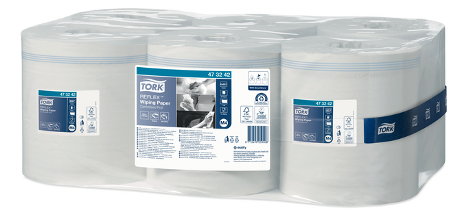 Papier d'essuyage Tork M4 Reflex Advanced 473242 1 épaisseur 857 feuilles blanc