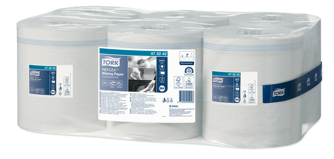 Papier d'essuyage Tork M4 Reflex Advanced 473242 1 épaisseur 857 feuilles blanc