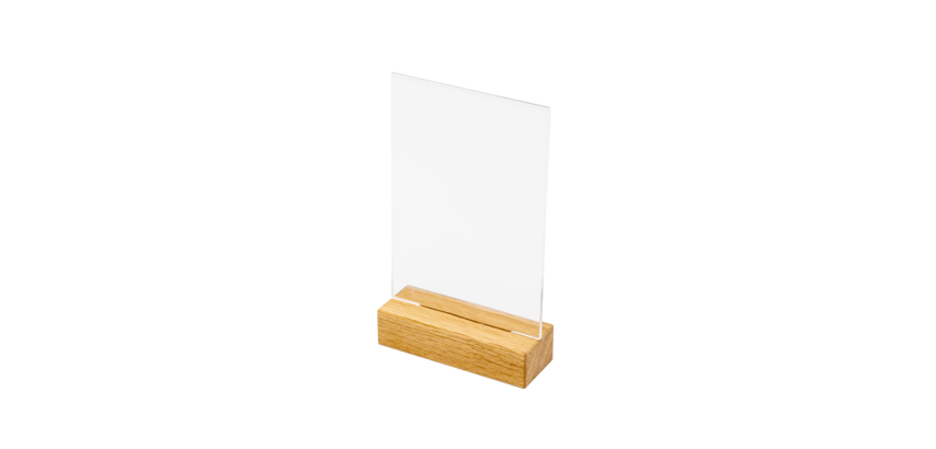 IEZZY A6 Table Menu Holder with Wooden Base