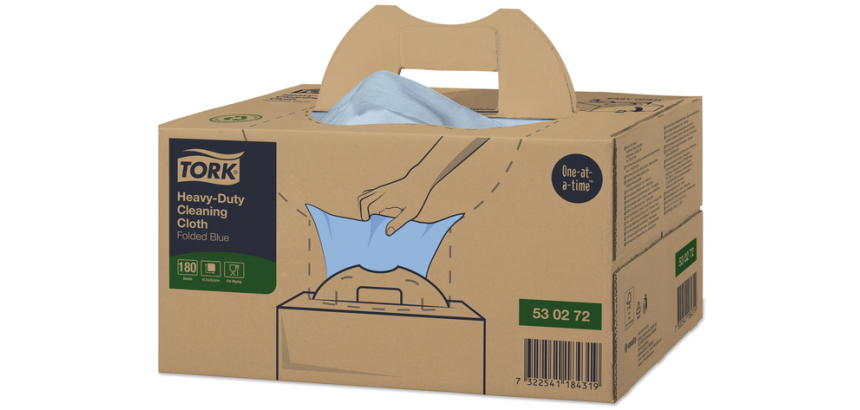 Reinigingsdoek Tork W7 Premium Heavy-Duty dispenserdoos 1-laags 180 vel blauw 530272