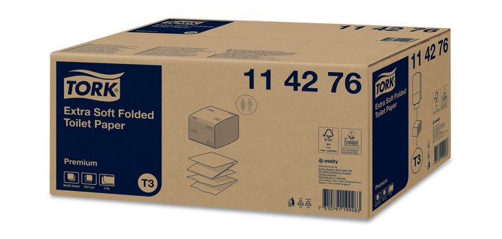 Toiletpapier Tork T3 Premium gevouwen 2-laags 110x190mm wit 114276