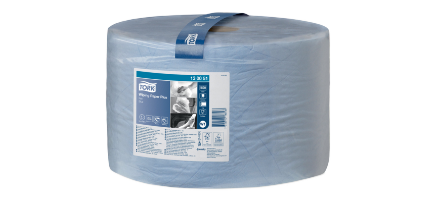 Papier d'essuyage Tork W1 Plus Premium 130051 2 épaisseurs 1500 feuilles bleu