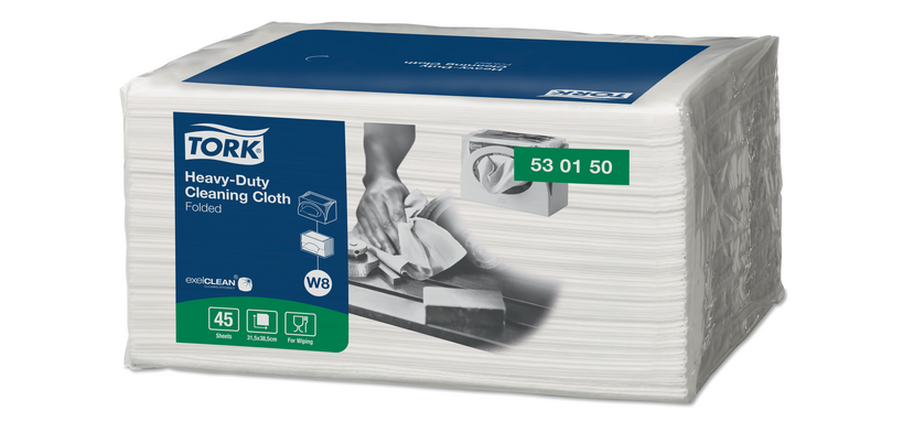 Tork Premium Heavy-Duty Cleaning Cloth W8 530150 1 ply 45 sheets white