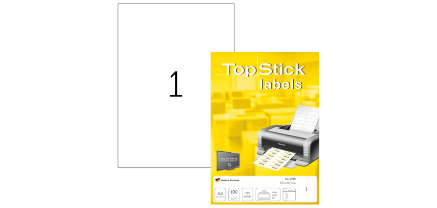 Etiquette TopStick 210x297mm 100 pièces