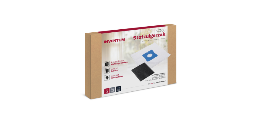 Sac aspirateur Inventum 3L set 4 sacs + filtre moteur
