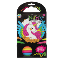 Album de coloriage 15x15cm 40 feuilles 5 marqueurs néon