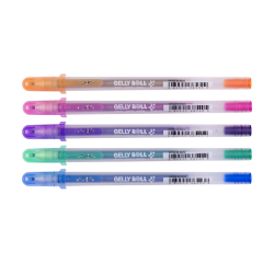 Stylo gel Sakura Gelly Roll Silver Shadow set 5 couleurs