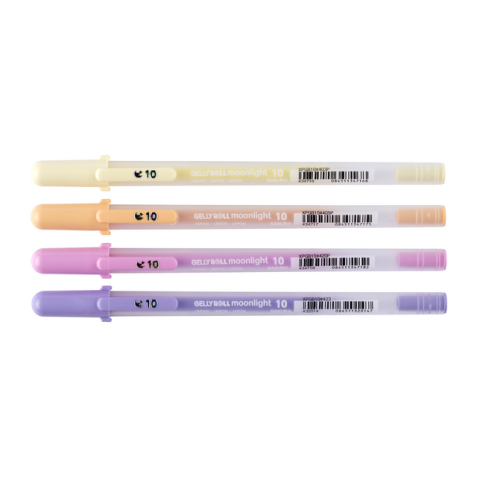 Stylo gel Sakura Gelly Toll Moonlight 10 Sunrise set 4 couleurs