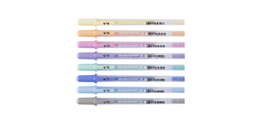 Gelschrijver Sakura Gelly Roll Moonlight 10 pastel set à 8 kleuren