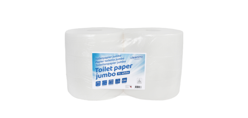 Papier toilette Cleaninq T1 Jumbo 2 épaisseurs 6x 350m blanc