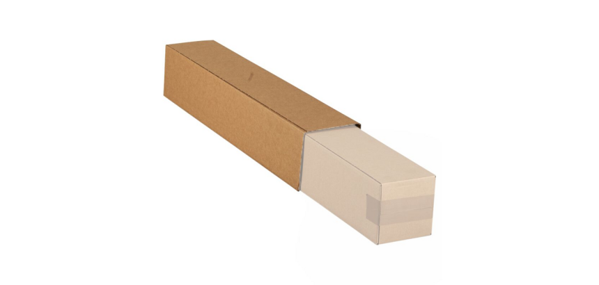 Square shipping tube lid IEZZY 750x126x126mm brown