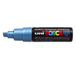 Paintmarker Uni POSCA PC8K breed schuin metallic blauw