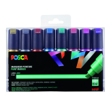 Paintmarker Uni POSCA PC8K breed schuin metallic assorti set à 8 stuks