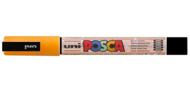 Posca PC3M Fine Glitter Orange Paint Marker