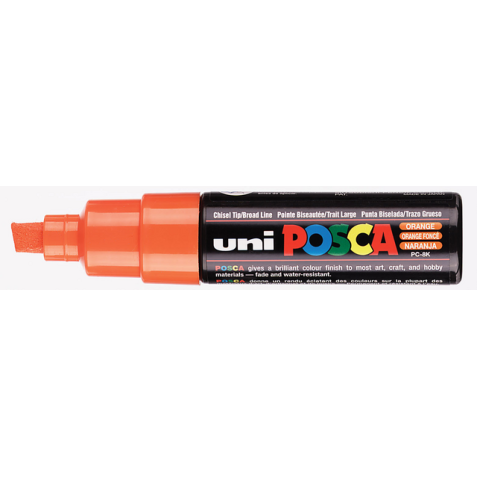 Verfstift Posca PC8K breed schuin donker oranje