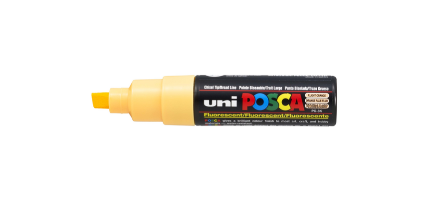 Posca Paint Marker PC8K Large Chisel Tip Light Fluorescent Orange