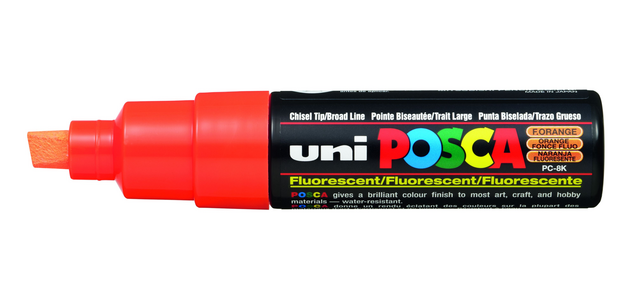 Paintmarker Uni POSCA PC8K breed schuin fluor oranje