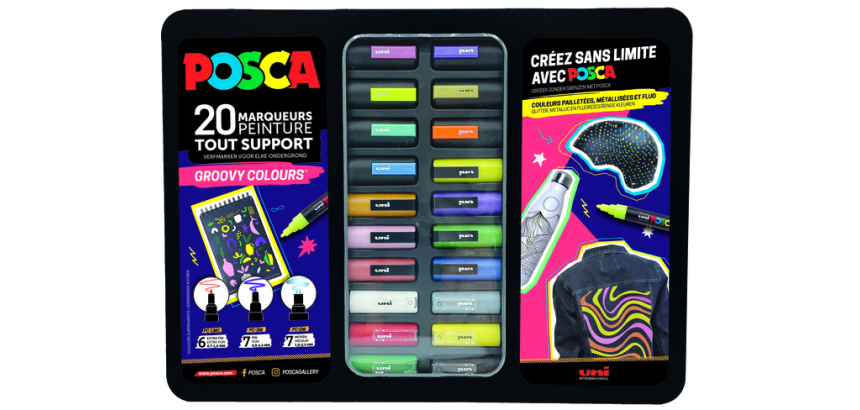 Marqueur peinture Groovy Colours assorti coffret métal de 20 pièces