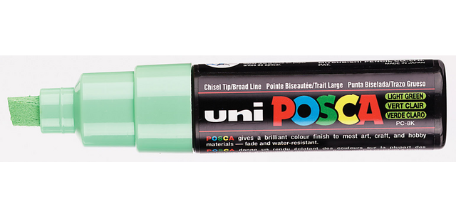 Paintmarker Uni POSCA PC8K breed schuin lichtgroen