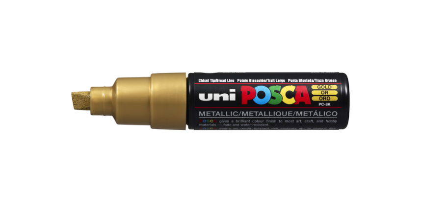 Marqueur peinture Posca PC8K Large biseau or