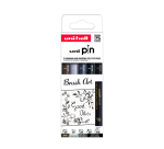 Assorted Uni-Ball Brush Art Fineliner Set of 5 Pieces