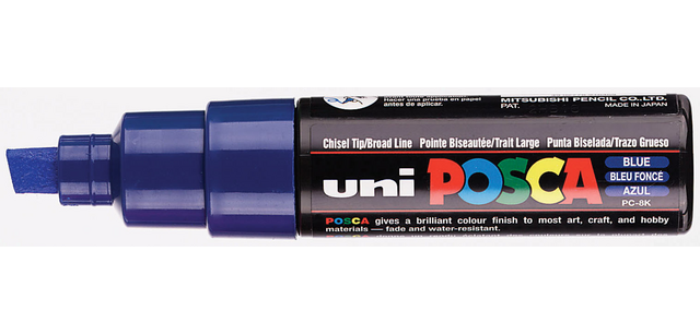 Paintmarker Uni POSCA PC8K breed schuin donkerblauw