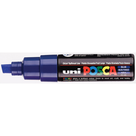 Verfstift Posca PC8K breed schuin donkerblauw