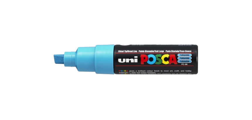 Posca Paint Marker PC8K Large Chisel Tip Fluorescent Turquoise