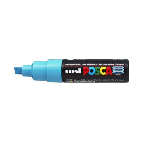 Marqueur peinture Posca PC8K Large biseau turquoise fluo