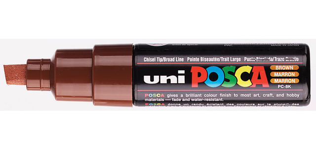 Paintmarker Uni POSCA PC8K breed schuin bruin