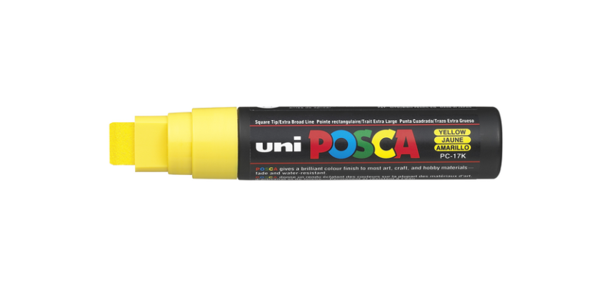 Marqueur peinture Posca PC17K Extra Large rectangulaire jaune