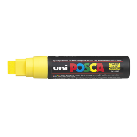 Marqueur peinture Posca PC17K Extra Large rectangulaire jaune