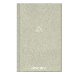 Notitieboek Aurora A5 lijn 192 pagina's 80g linnen grijs