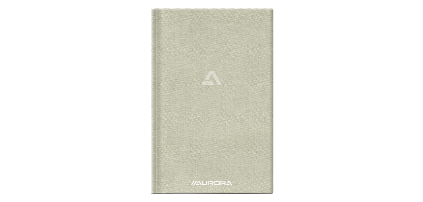Aurora A5 liniertes Notizbuch 192 Seiten 80g Leinen grau