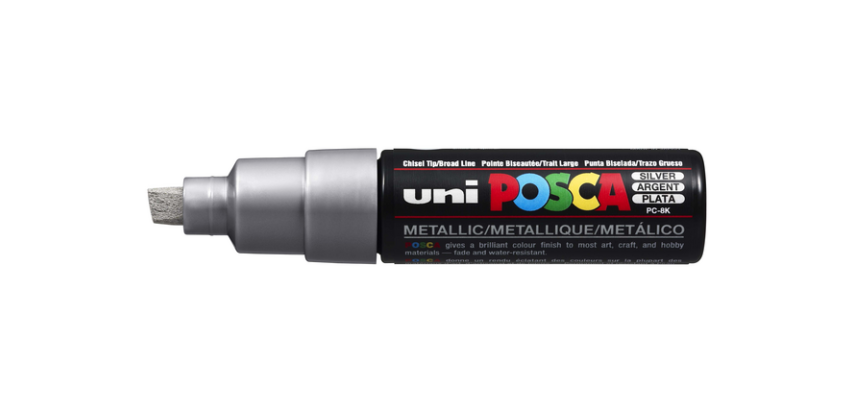 Marqueur peinture Posca PC8K Large biseau argent