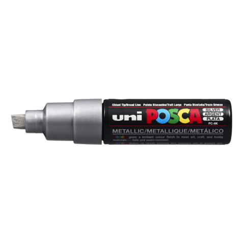 Verfstift Posca PC8K breed schuin zilver