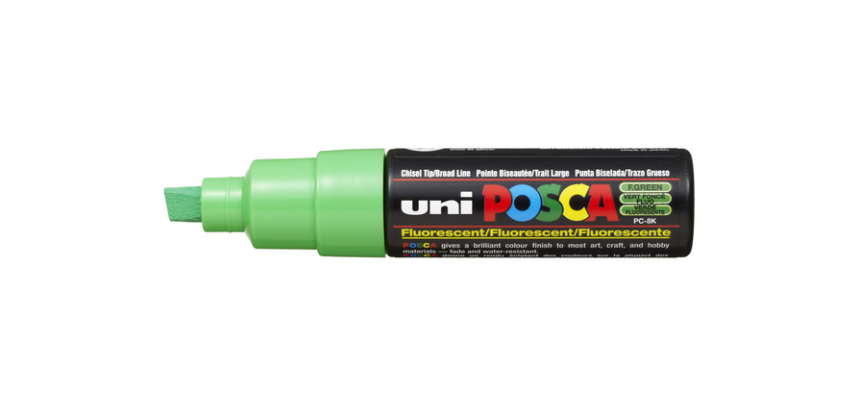Marqueur peinture Posca PC8K Large biseau vert fluo