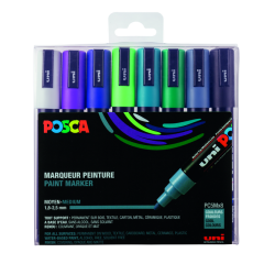 Marqueur peinture Posca PC5M Medium assorti fluo set 8 pièces
