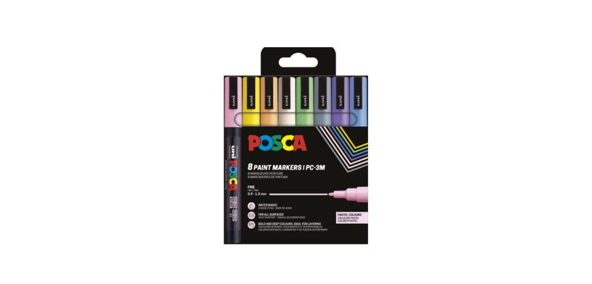 Posca Paint Marker PC3M Fine Pastel Colors Set 8 Pieces