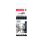 Uni-Ball Pin Fineliner ASP009 set 5 widths black