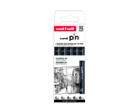 De_rotulador uniball pin calibrado micrometrico clasico ii color negro blister de 5 unidades