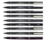 Uni-Ball Pin Fineliner ASP009 set 5 widths black