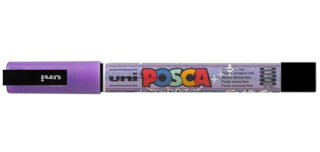 Marqueur peinture Posca PC3M Fin violet pailleté