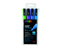 Marqueur peinture Posca PC3M Fin couleurs froides pailletées set 4 pièces