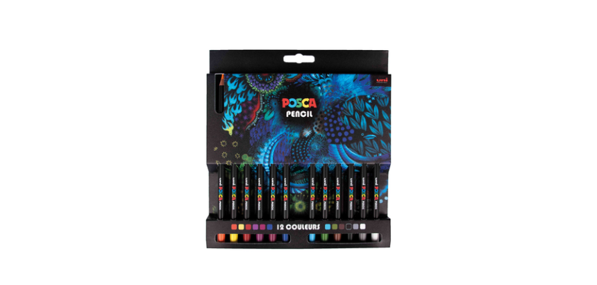 Kleurpotloden Posca assorti set à 12 stuks