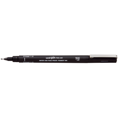 Fineliner Uni-Ball Pin biseau 1mm noir