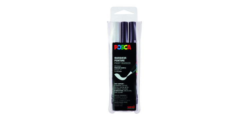 Feutre pinceau Posca PCF-350 1-10mm assorti set 3 pièces