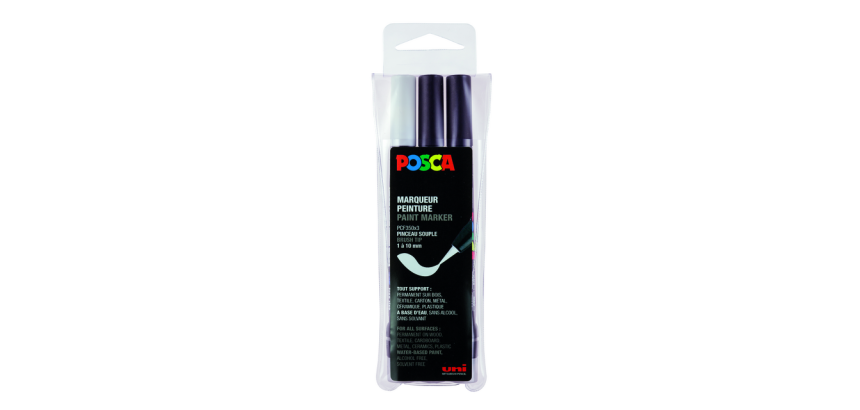 Paintmarker Uni POSCA PCF350 Brush 1-10mm assorti set à 3 stuks