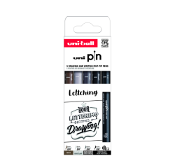 De_rotulador uniball pin lettering blister de 5 unidades colores surtidos